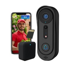 2K Wireless Video Doorbell Camera with Chime, Smart Home Surveillance Indoor/...