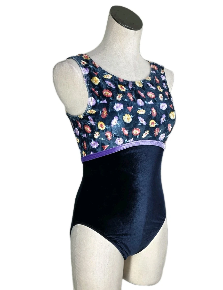 Oyolan Body Con Pantaloncini Per Bambina Con Stampa Lucida E Strass - Set Ginnastica E Danza, Colore Blu, Taglia 7-8 Anni - 3