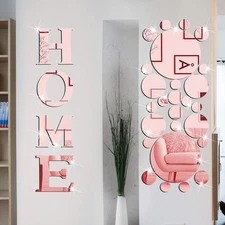 30 Pcs Living Room Wall Decor Home Mirror Wall Letter Signs Stickers DIY Acrylic