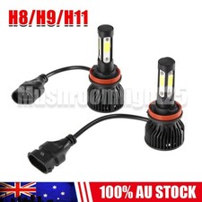 2x H8 H9 H11 LED Headlight Globes Bulb Kit High/Low Beam 12000LM Bright White