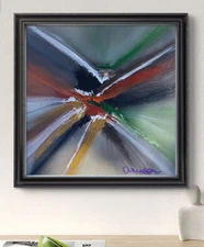 Original Art "Misty Valley" 12x12 Canvas Expressionism Abstract Design Home Art