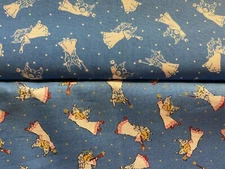 LOT OF 2 VINTAGE CHRISTMAS PINK AND WHITE ANGELS FABRIC BY OAKHURST 3 YARDS EACH
