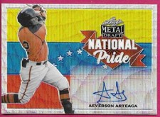 2021 Leaf Metal Draft Baseball AEVERSON ARTEAGA Silver Autograph National Pride