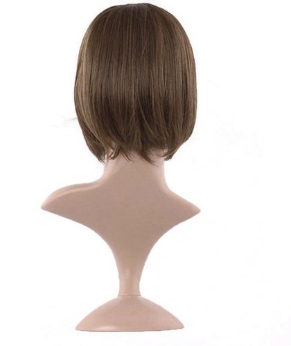 Parrucca Capelli Cosplay a Caschetto Lisci Castani con Frangia Dritta - Foto 4 di 4