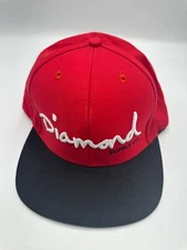 Diamond Supply Co Logo Adult Adjustable Black Red Snapback Cap Hat One Size