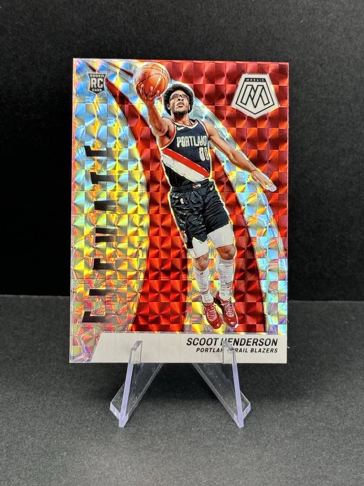 2023-24 Panini Mosaic Scoot Henderson Rookie Elevate Silver Mosaic Prizm #9
