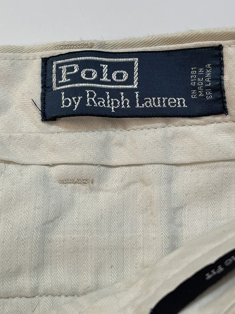 Vintage Polo Ralph Lauren Mens 90s Chino Pants 36 x 30 Beige Flat