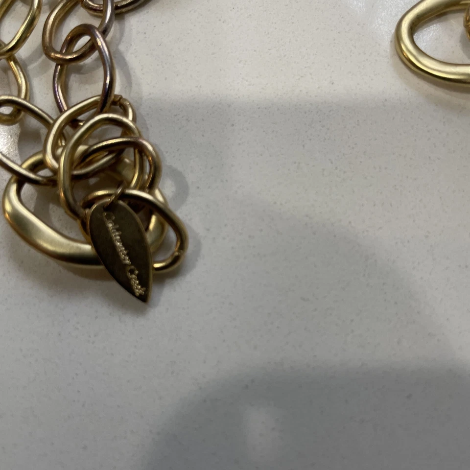 Ожерелье Coldwater Creek фиолетовое яркие звенья 32 дюйма золотистый цвет винтажная оправа - Изображение 4 из 4