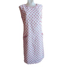 10 1OF1 Vintage 1960's Sleeveless Pink Polka Dot Shift Dress Piping Mod Party
