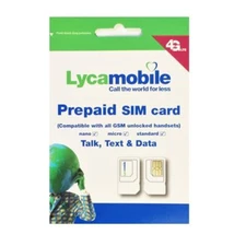 NEW LYCAMOBILE PLUS TRIO PREPAID SIM CARD STANDARD MICRO NANO SIZE New Arrival 