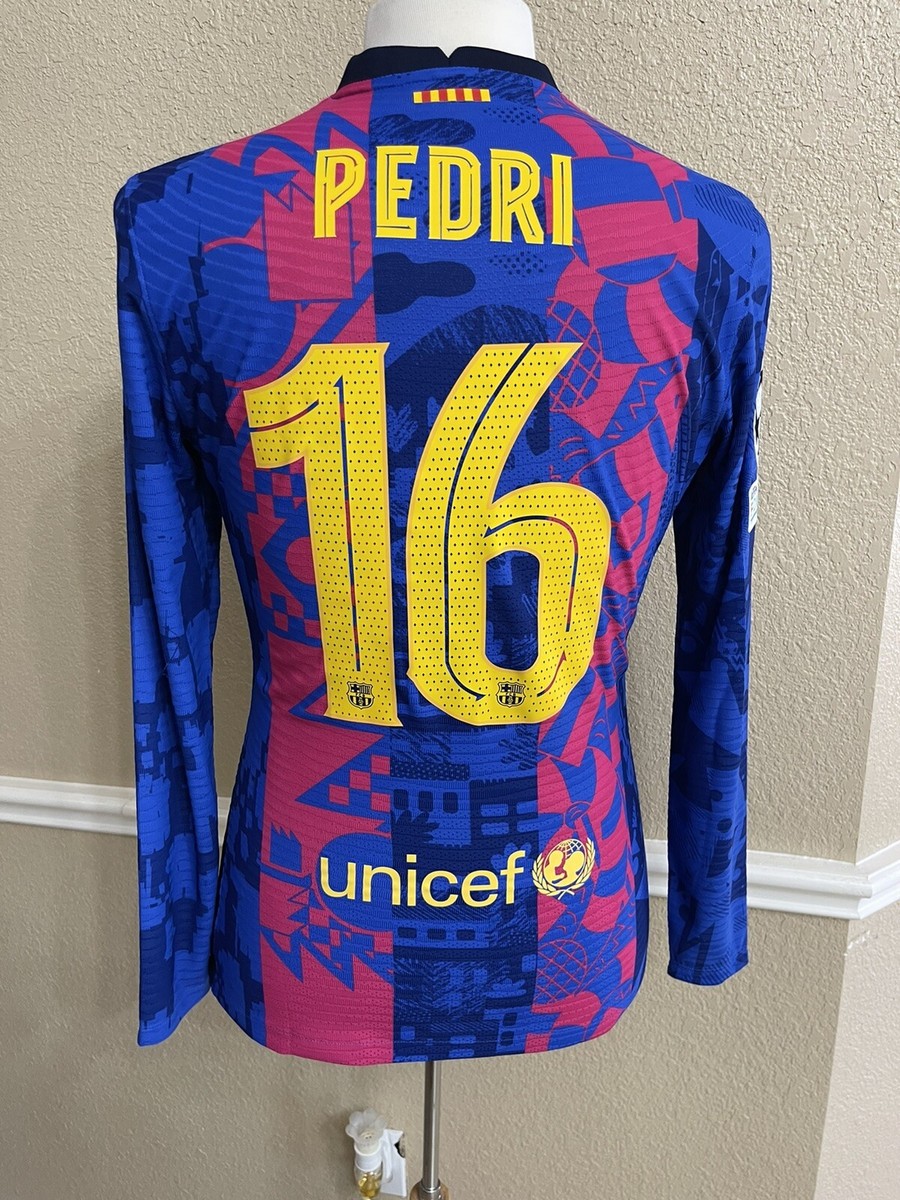 FC Barcelona PEDRI 16番シャツ Mサイズ Barcelona Pedri Medium CL Player Issue Nike jersey Football