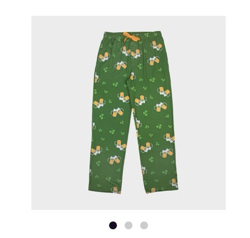 SALE! Sleep Pants Bioworld Hot Topic Green Drawstring Pajama St. Patrick's XL - Picture 2 of 4