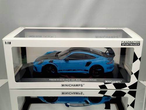 Minichamps Porsche 911 (991.2) GT3 RS equipamiento Weissach 2019 azul negro 1:18 - Imagen 16 de 16