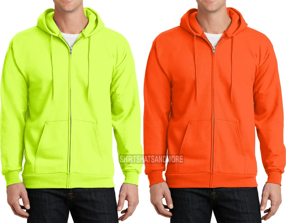 Mens Tall Safety Colors FULL ZIP Hoodie Hooded Sweatshirt LT XLT 2XLT 3XLT  4XLT | eBay