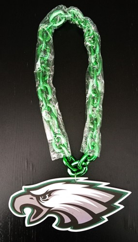 New Philadelphia Eagles Chain Necklace 34 inches BIG 3D Foam Logo - Picture 13 of 14