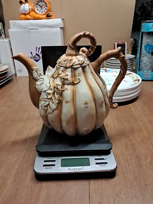 2014 BLUE SKY CLAYWORKS By Heather Goldminc Pumpkin Gourd Teapot Never Used Euc+