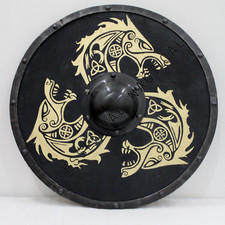 Viking Wooden Shield Cosplay Viking Shield 24" Heavy Metal  Wooden Shield GIFT