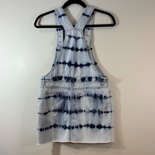Children's Place Denim Overall Dress Tie Dye Frayed Hem Cotton Summer-12 - Picture 3 of 4