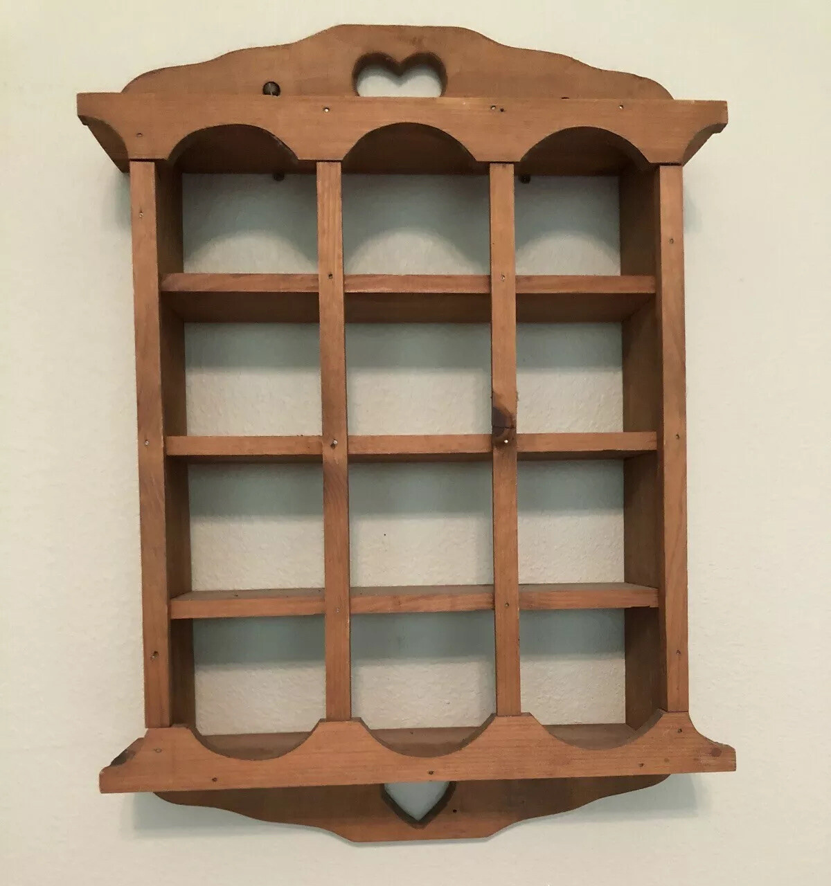 Vtg Wooden Teacup Curio Knick Knack Wall Display Shelf 3 Tier Knick Knack Wall Display Shelf 3 Tier