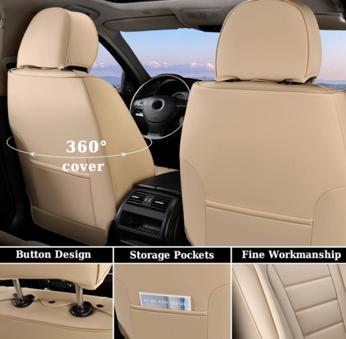 Coverado Seat Covers, Front Set, Universal Fit Most Vehicles - Beige - Picture 2 of 7