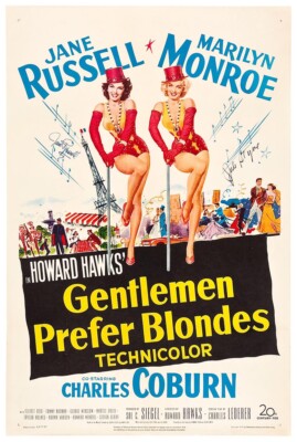 Gentlemen Prefer Blondes 1953 - Vintage Classic Movie Poster