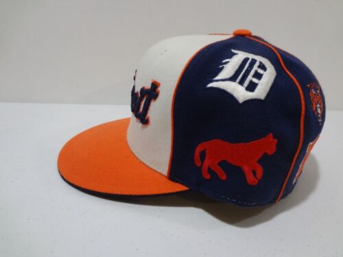VTG MLB Detroit Tigers ALL OVER LOGOS Fitted 7 1/2 Hat 90s American Needle AOP - Picture 2 of 8