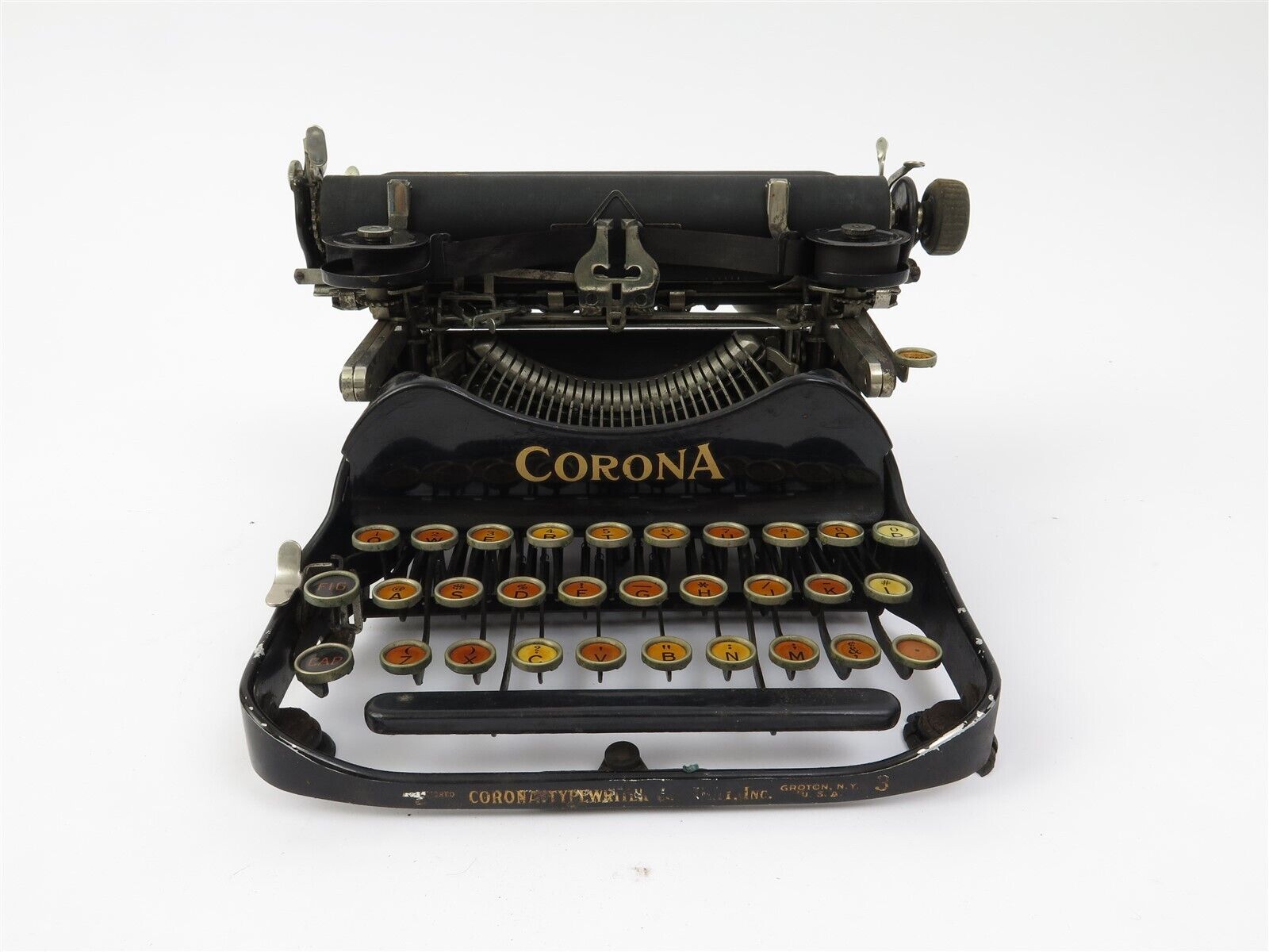 Vintage 1922 Folding Corona 3 Portable Typewriter & Case-V/Nice