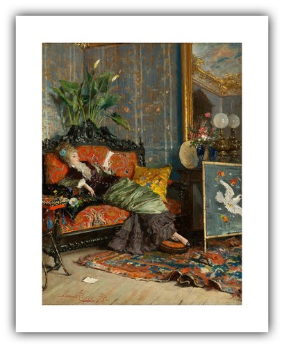 Lucius Rossi : "Young Woman Reading" (1875) — Giclee Fine Art Print - Picture 7 of 7