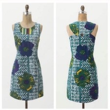 Anthropologie Vanessa Virginia Graphic Hibiscus Dress floral print 
