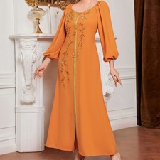 Evening Party Women Long Dress Abaya Dubai Elegant Kaftan Muslim Gown Prom Arab