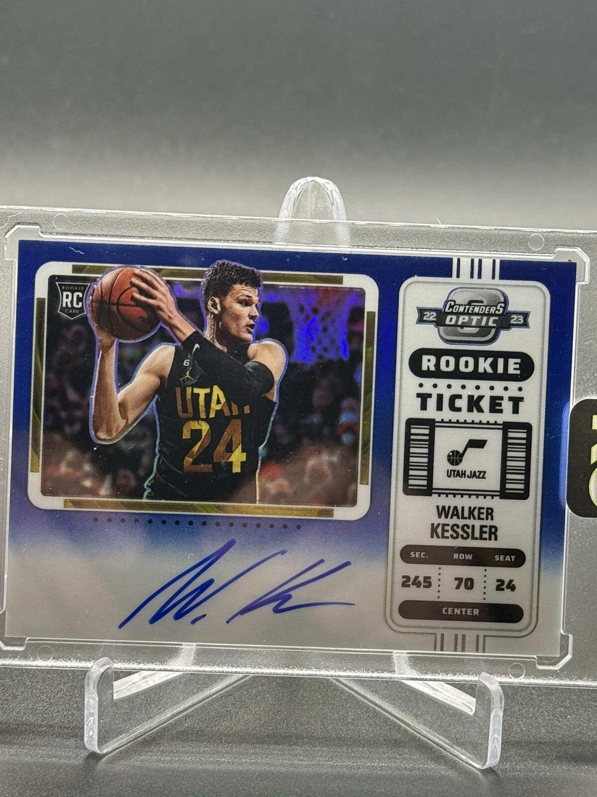 2022-23 Contenders Optic Walker Kessler Rookie Ticket Auto Blue Variation /49