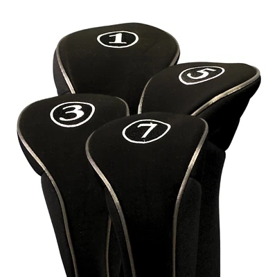 PACIFIC GOLF CLUBS NEW DRIVER GOLF CLUB HEAD COVERS ZIPPER BLACK FULL COMPLETE 1 3 5 7 WOOD SET