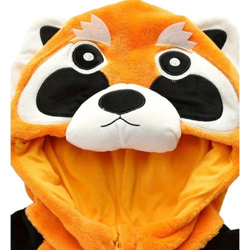 Unisex Baby Animal Costume Winter Flannel Hooded Jumpsuit Halloween Size 13-18 M - Picture 5 of 8