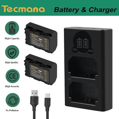 TECMANA 2X2600mAh Akku+Ladegerät Für Sony NP-FZ100 A9 A9S A9R A6600 A6700 ZV-E1 FX30 FX3