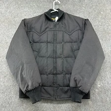 VINTAGE Tempco Jacket Mens M Black Bomber Puffer Goose Down Western USA 80s 90s