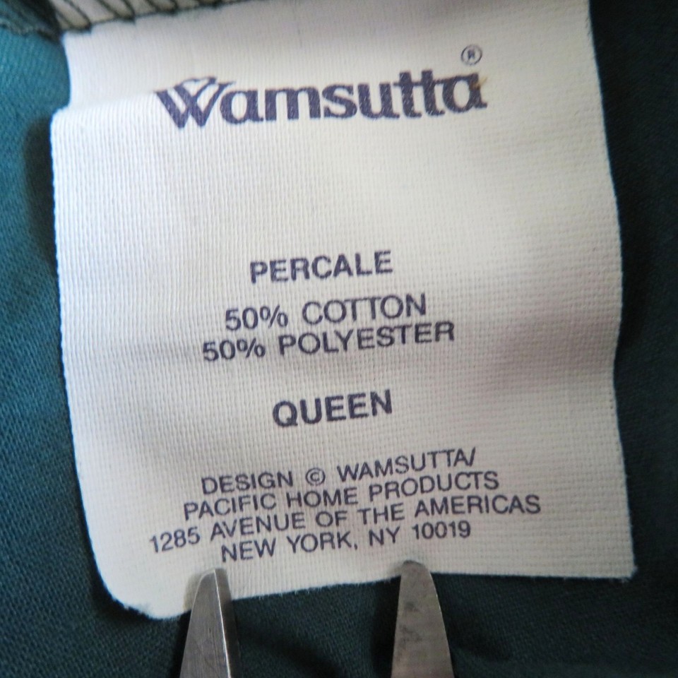 Vintage Wamsutta Teal Green Queen Size Bed Skirt 14" Drop Percale Made