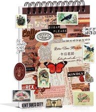 532PCS Vintage Stickers for Scrapbooking, 50 Sheets Precut Washi Stickers Book f