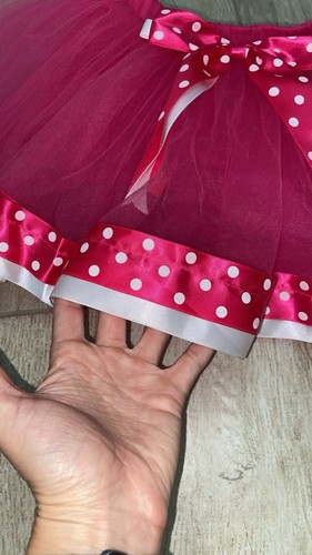 Disney Minnie Mouse Birthday Girl T-Shirt and Tutu Skirt Set Pink Polka Dots - Picture 8 of 10
