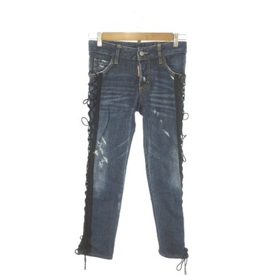 DSQUARED2 Indigo Skinny Denim Jeans 34 LaceUp Distressed Bootcut