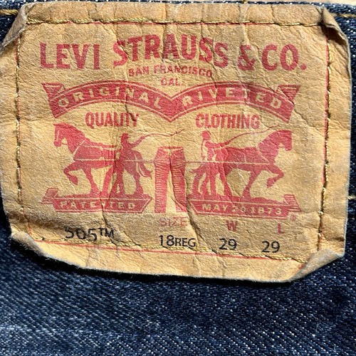 LEVIS 505 Jeans~Boys 18 Reg~Young Mens 29 X 29~Dark Blue~Regular Straight Leg - Picture 3 of 16