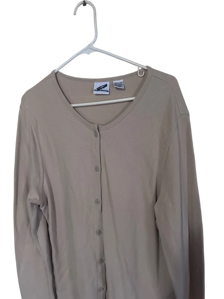 Bobbie Brooks Tostado Botón Algodón Cárdigan Suéter Talla XL Foto 2 de 4