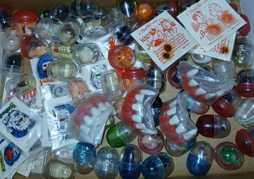 Vintage Monster/Horror Gumball Charms/KeyChains/Rings & Puffy Stickers Lot