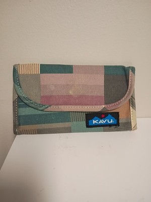 KAVU Trifold Wallet Patchwork Pastel Used GC