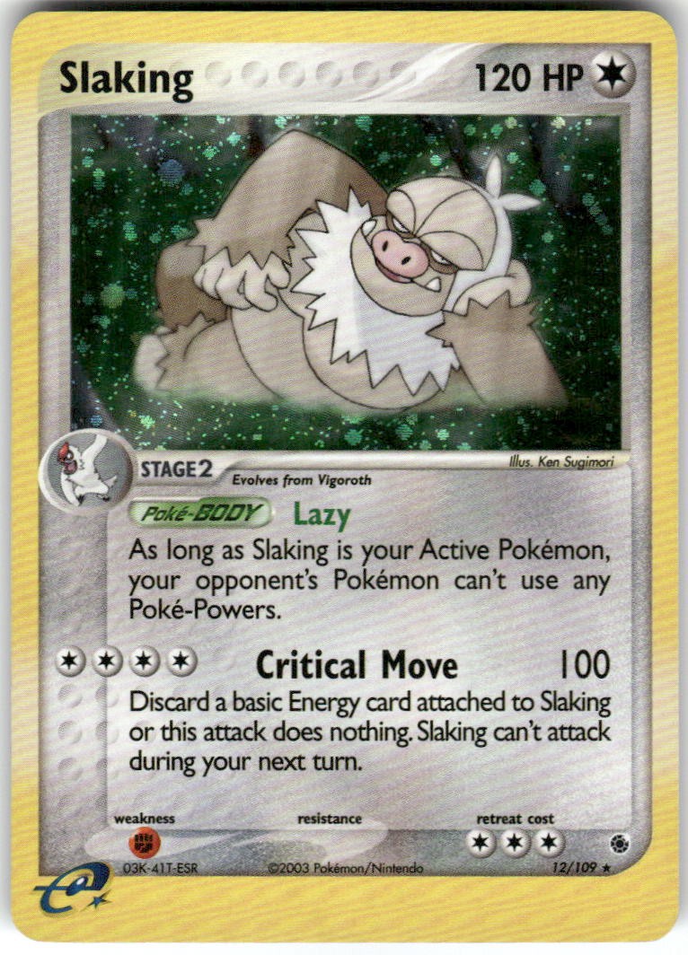 Slaking 12/109 Holo Rare Ruby & Sapphire Pokemon Moderately Played