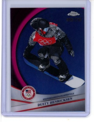 2026 TOPPS CHROME WINTER OLYMPICS PINK REFRACTOR DUSTY HENRICKSEN 3/250