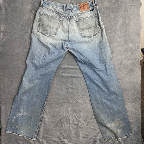 Lucky Brand 34x34 Herren Bootleg Jeans Light Wash Distressed Ripped Grunge Y2K - Bild 2 von 19