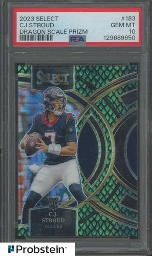 2023 Select Dragon Scale Prizm #183 CJ Stroud Texans RC Rookie 10/70 PSA 10
