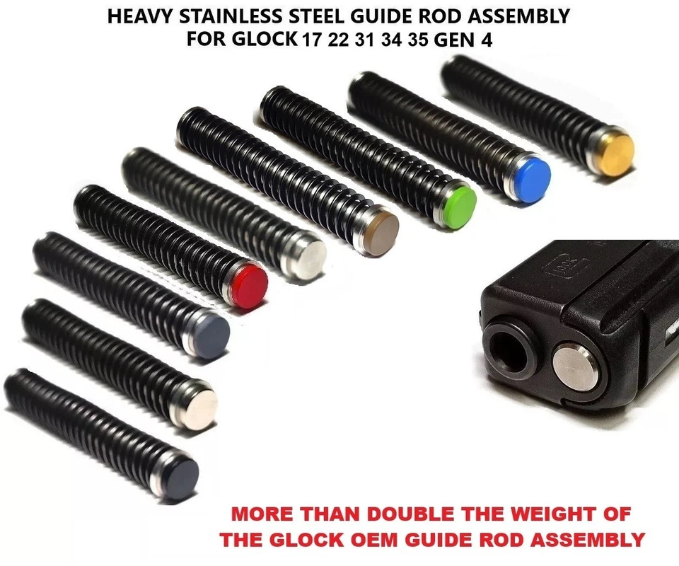 GOTO SPORTS GEAR Heavy Stainless Steel Guide Rod For GLOCK 17 22 31 34 35 Gen 4 Choose Color