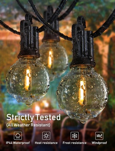 Brightown Outdoor String Lights - Waterproof Globe Patio 30FT, Black - Picture 4 of 7