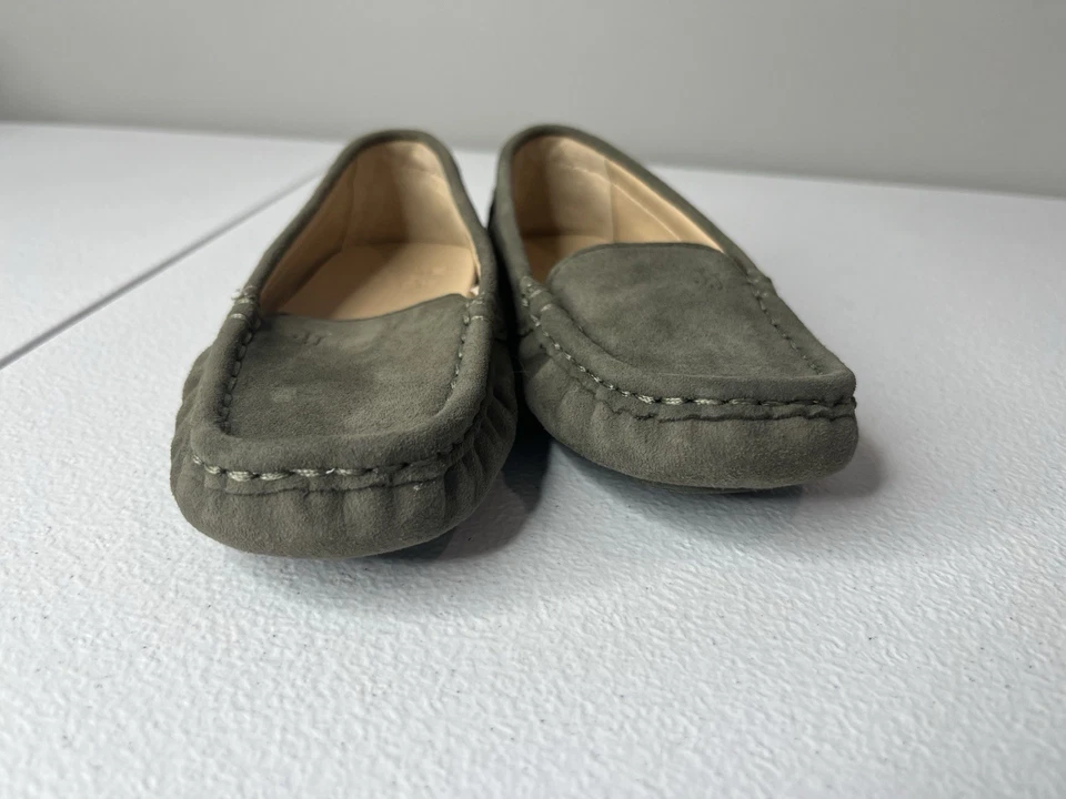 Janie And Jack Zapato de Conducción Mocasines Sin Cordones Gamuza Gris Verde Zapatos para Niños Pequeños Talla 9 Foto 3 de 4